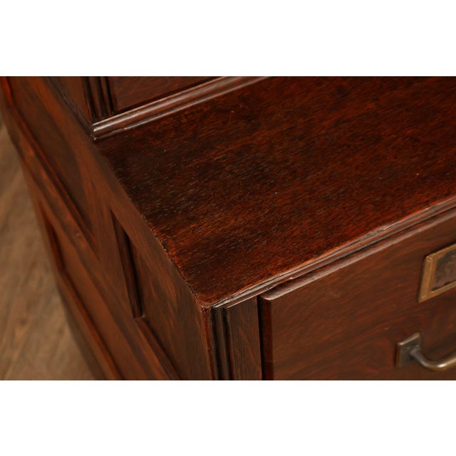 Brown Yawman & Erbe Antique Oak Multi-Drawer File Cabinet For Sale - Image 8 of 18