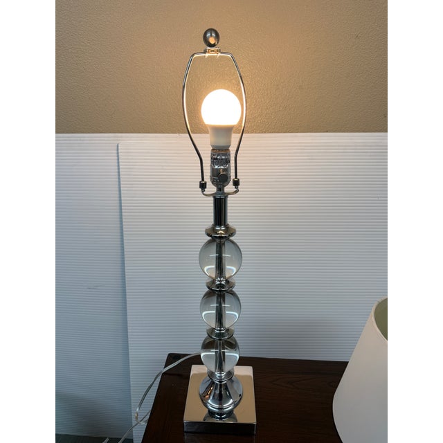 2010s Transitional Acrylic Orb Table Lamp For Sale - Image 5 of 12