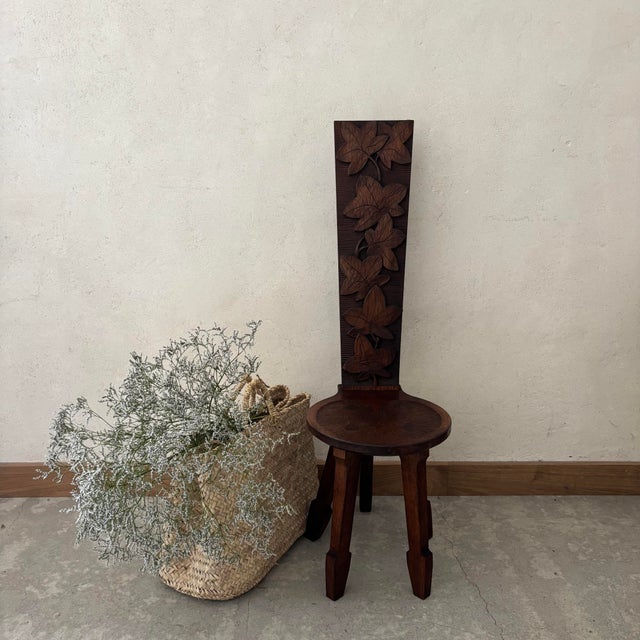 Side Chair in Carved Oak For Sale - Image 6 of 7