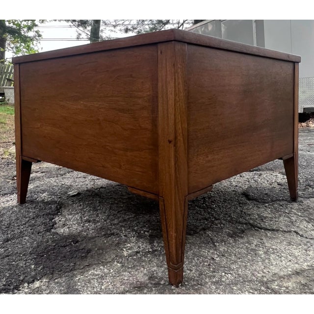 Newly Refinished Oversized Mid Century Two Drawer Side Tables/Nightstands - a Pair For Sale - Image 11 of 13