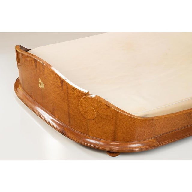 Wood Art Deco Bed in Mahogany and Amboyn from Jules Leleu, 1923 For Sale - Image 7 of 18