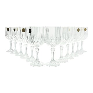 Cristal D’Arques “Longchamp” Crystal Wine Glasses - Set of 12 For Sale