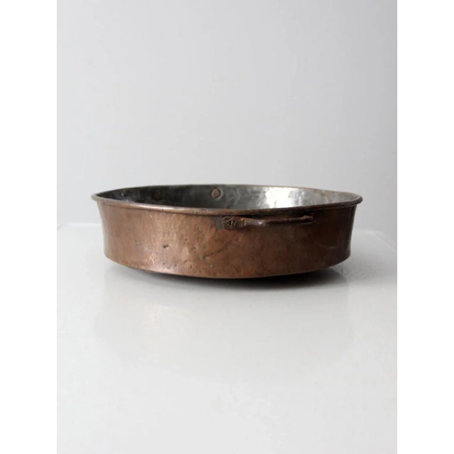 Antique Hammered Copper Pan For Sale - Image 6 of 13