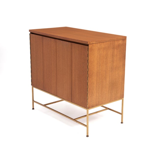 Paul McCobb Calvin Irwin Collection Bi-Fold Door 4 Drawer Dresser Credenza Chest Mahogany Brass For Sale - Image 9 of 18