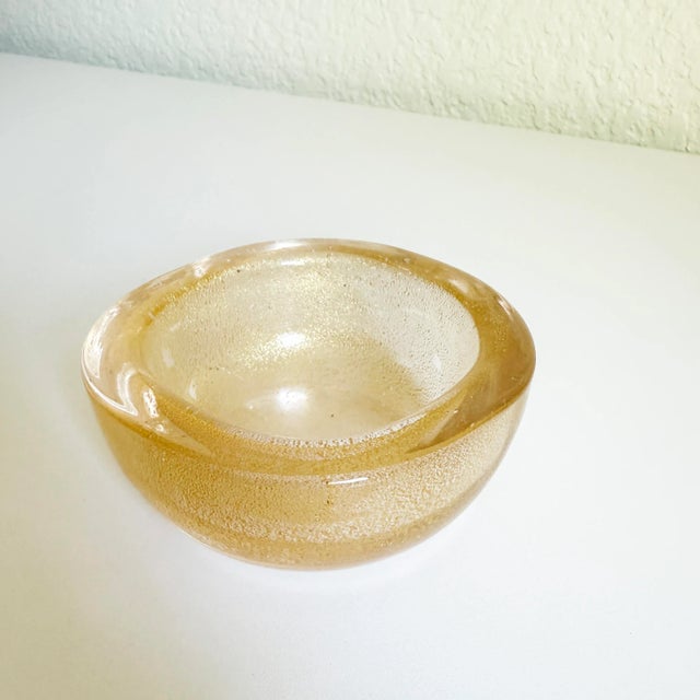 Murano Elsa Peretti Gold Fleck Murano Glass Bowl For Sale - Image 4 of 10