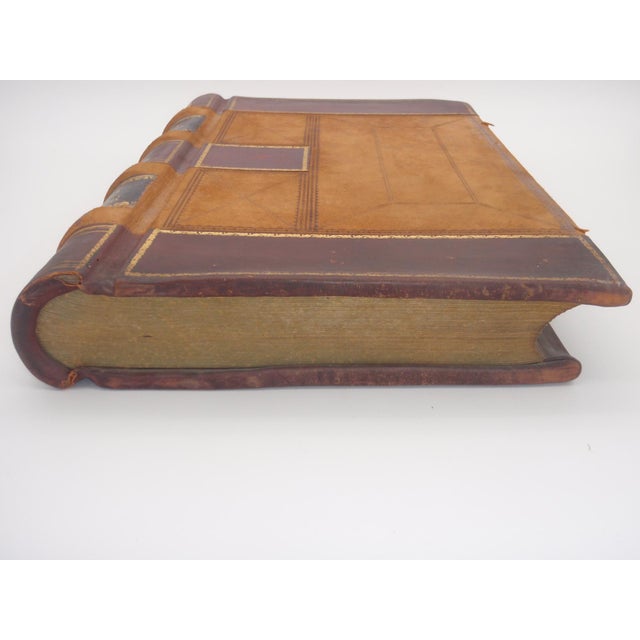 Antique Extra Large Leather Bank Journal Ledger #7 New York 1894-1896 For Sale - Image 4 of 15