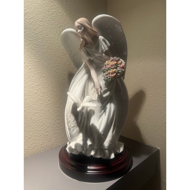Lladro' Flowers of Peace Limited Edition Angel With Dove & Floral Bouquet For Sale - Image 11 of 12