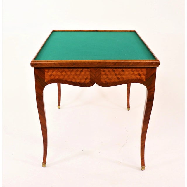 Late 19th Century French Louis XV Style Parquetry Reversible Top Game Table For Sale - Image 11 of 13