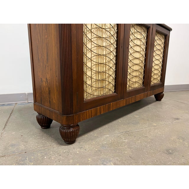 Brown English Regency Style Rosewood Breakfront Sideboard / Credenza For Sale - Image 8 of 9