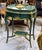 French Decorative Green Accent Table – Bronze Ormolu Mounts With Gold Leaf Details For Sale - Image 3 of 4