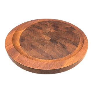 1960s Jens Quistgaard Dansk Staved Teak Charcuterie and Carving Board For Sale