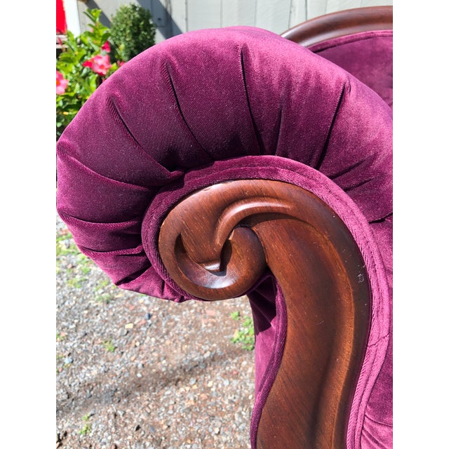 Antique Purple Velvet Victorian Fainting Couch Chaise Longue Chairish