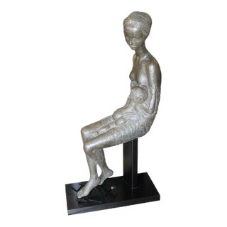 1960s Pino Conte Cast Bronze Sculpture "Maternity" 1/1 For Sale