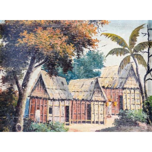 Wood Exotic Landscape, Oil on Canvas, Guilloche Framed For Sale - Image 7 of 18