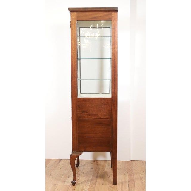 Vintage Mahogany Dark Tone Medical Display Cabinet For Sale - Image 12 of 16