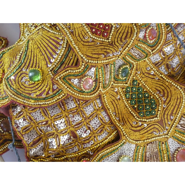 Large Vintage Asian Puppet with Clothing with Beads and Sequins For Sale - Image 4 of 11