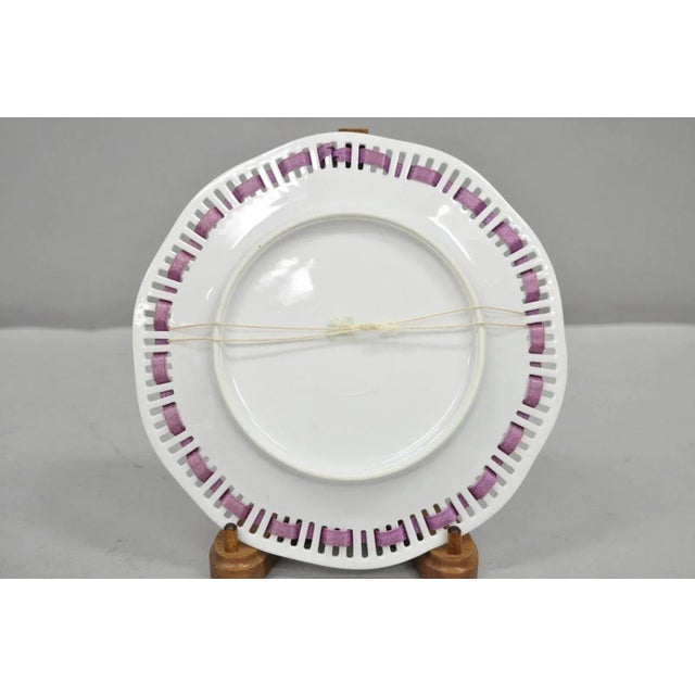Early 20th Century Schumann Bavaria Germany Victorian Reticulated Floral Roses Plates - 6 PCS For Sale - Image 9 of 11
