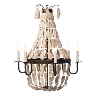 Small Empire Oyster Shell Chandelier by Lowcountry Originals For Sale