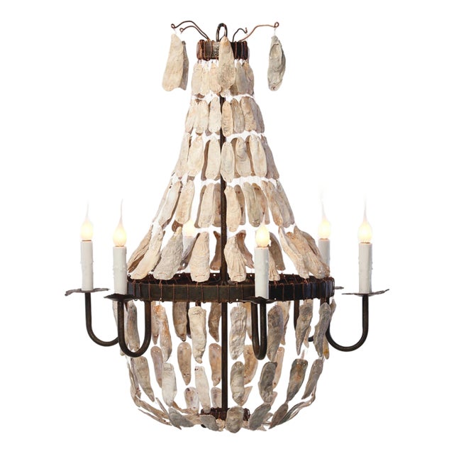 Small Empire Oyster Shell Chandelier by Lowcountry Originals For Sale