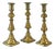 19th Century English Brass Candlesticks - Set of 3 For Sale