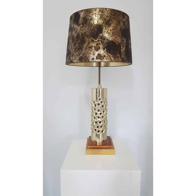 Vintage Brutalist Table Lamp in Silver-Plated Aluminum by Willy Luyckx for Aluclair, 1960s For Sale - Image 13 of 13