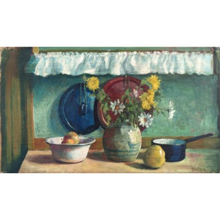 'Yellow and White Daisies' by Mogens Vantore, Paris, Impressionist Still Life, Circa 1925 For Sale