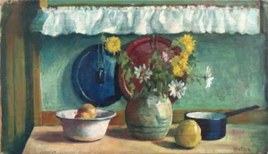 'Yellow and White Daisies' by Mogens Vantore, Paris, Impressionist Still Life, Circa 1925