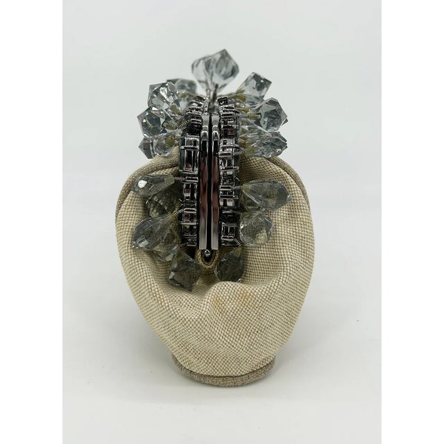 2000 - 2009 Prada Mistolino Natural Canvas Crystal Beaded Top Pochette For Sale - Image 5 of 12