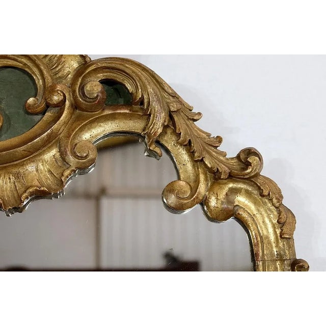 Louis XV Gold Wooden Rock Mirror, 1900s For Sale - Image 5 of 14