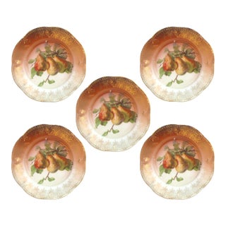 Late 1800s Art Nouveau Hand-Painted Porcelain Plates, Set of 6 For Sale