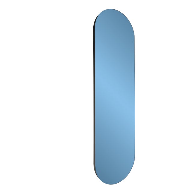 Kenneth Ludwig Chicago Balducci Oval Sapphire Blue Mirror Long For Sale - Image 4 of 10