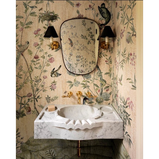 Carved Carrara Floating Sink For Sale - Image 4 of 5