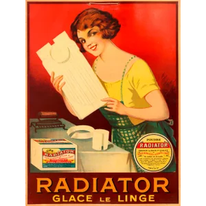 1920's French Advertising Carton - Poudre Radiator : Glace Le Linge (Laundry Starch)