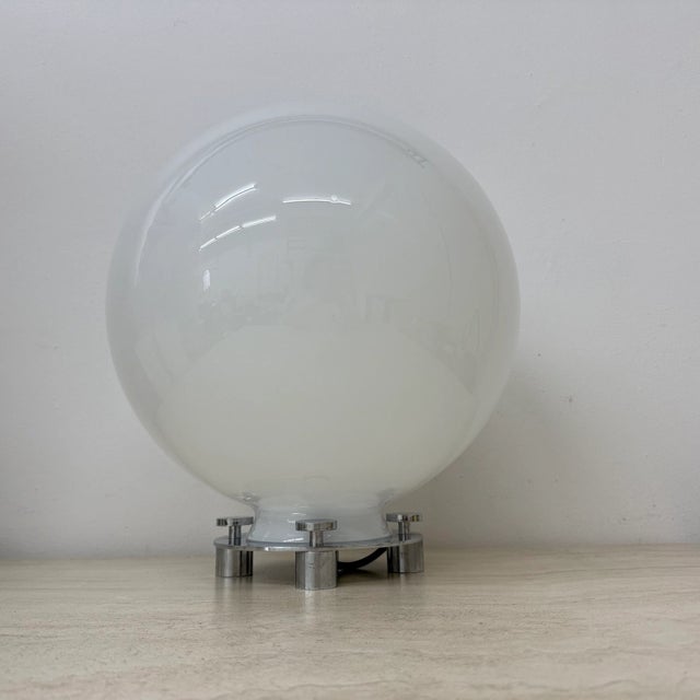 Glass and Chrome Model 752 Table Lamp attributed to Martinelli Luce, Italy, 1970s For Sale - Image 10 of 18