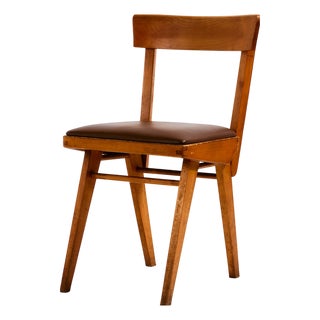 Vintage Side Chair in Oak For Sale