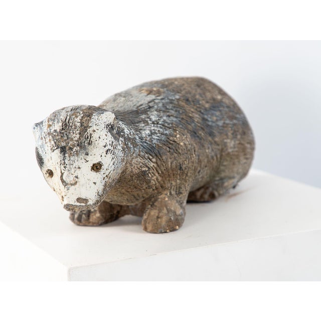Reconstituted Stone Badger Garden Ornament, England 1960s For Sale - Image 10 of 11