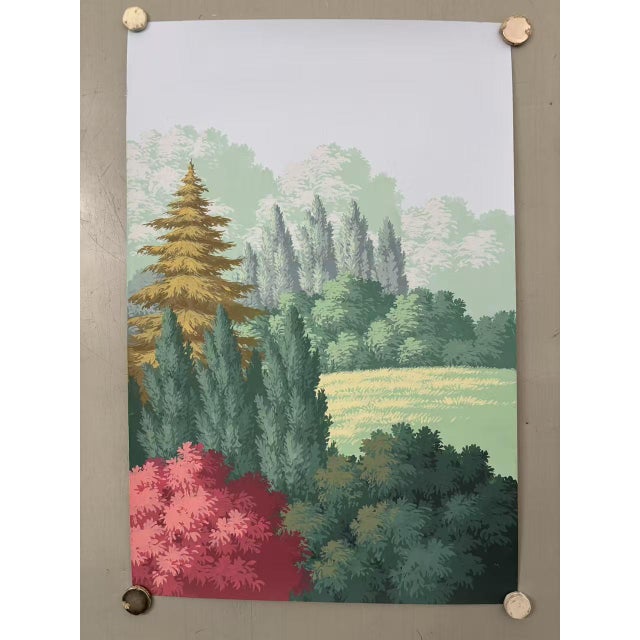 Bring the beauty of a peaceful countryside landscape into your interior with this hand painted forest mural wallpaper....