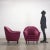 Pair of armchairs in the style of Ico Parisi, spring and foam padding, velvet upholstery, ebony-stained wooden legs. This...
