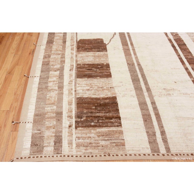 Contemporary Warm Cozy Modern Neutral Tribal Contemporary Large Area Rug For Sale - Image 3 of 8