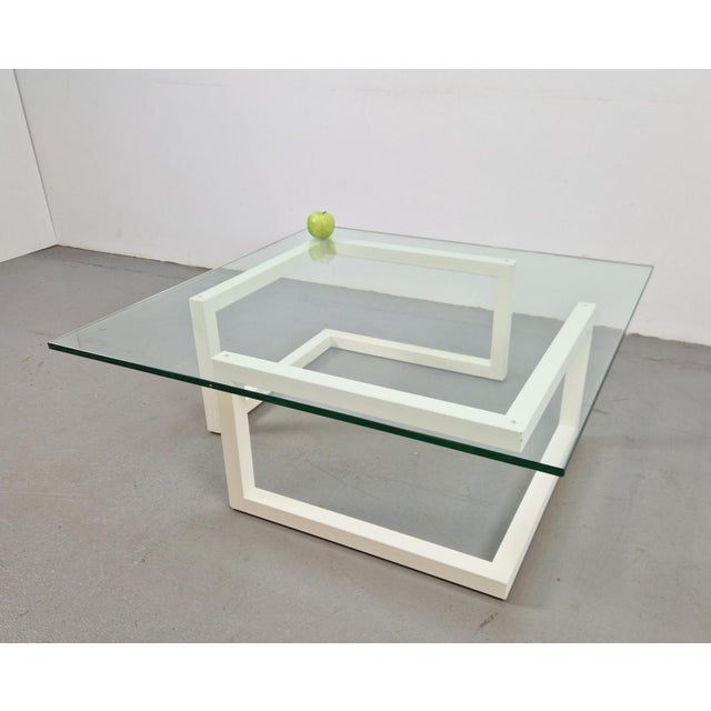 Minimalist Duo Glass Coffee Table by Paul Visser for Lourens Fisher White, 1990s For Sale - Image 4 of 12