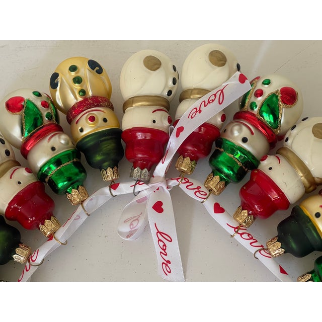 25 Super Cute Vintage European Snowmen Holiday Glass Ornaments For Sale - Image 4 of 5