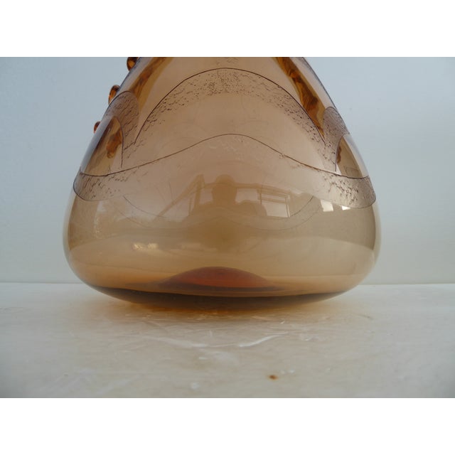 Italian Art Glass Art Deco Murano with Cameo Etched Pattern Vase attributed to Cappellin Vittorio Zecchin For Sale - Image 6 of 17