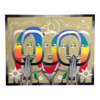 Contemporary Surreal Geometric Portraiture by Walter Fydryck For Sale