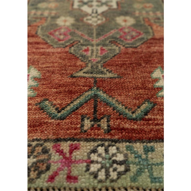 Turkish Turkish Mini Rug Oriental Hand Knotted Vintage Rug 1'8" x 3'6" #21178 For Sale - Image 3 of 8