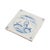 Single Delft tile of a girl in a dirndl skirt with robe a la polonaise, in cobalt underglaze blue. Backed with a felt pad...