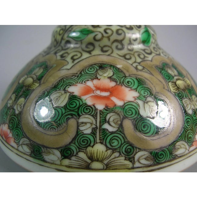 Late 19th Century 19th Century Chinese Famille-Verte Porcelain Candle Holder For Sale - Image 5 of 12