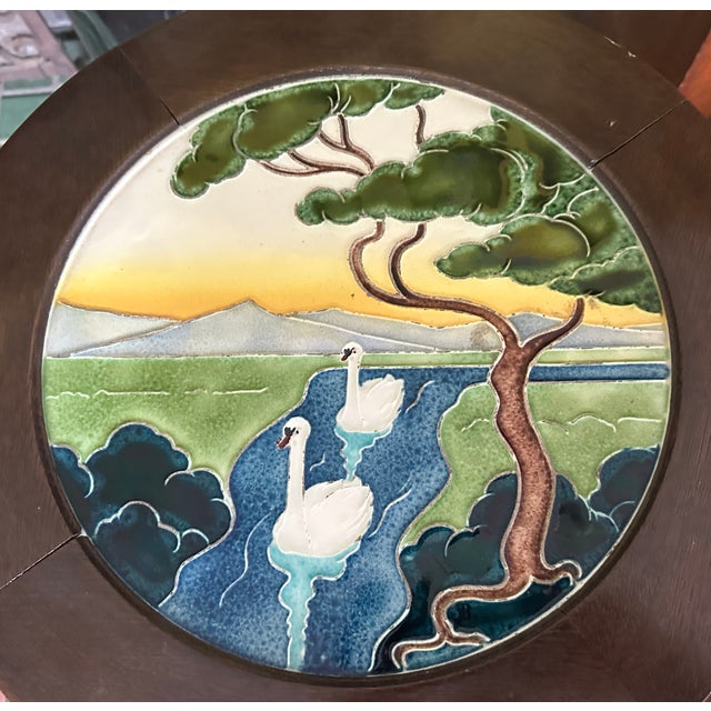 Antique Art Nouveau Carl Luber for Schwarz German Tile Table For Sale In Philadelphia - Image 6 of 7