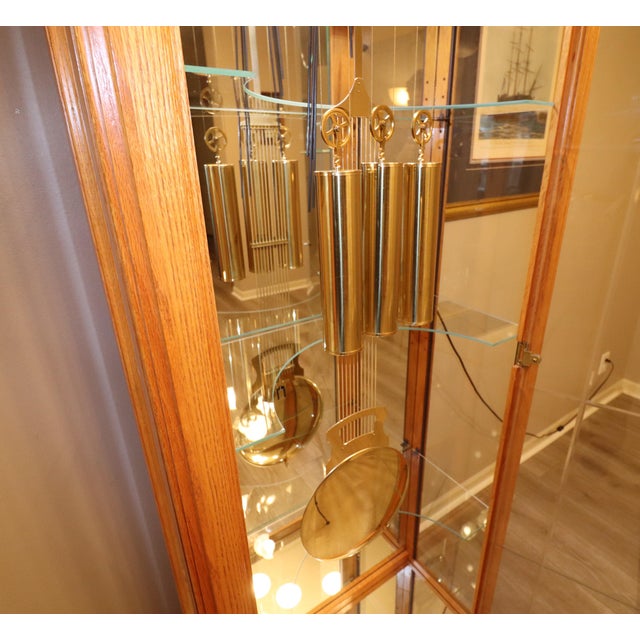 Howard Miller “Eternity Ii” Curio Grandfather Clock, Model 610-683, Oak Case With Illuminated Mirrored Interior For Sale - Image 9 of 18