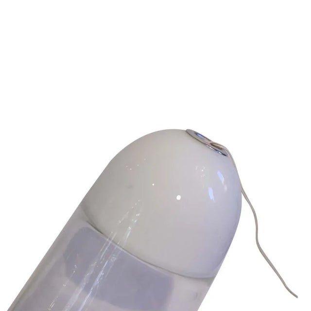 Mid-Century Modern White and Clear Table Lamp by Vistosi, 1960s For Sale - Image 3 of 4