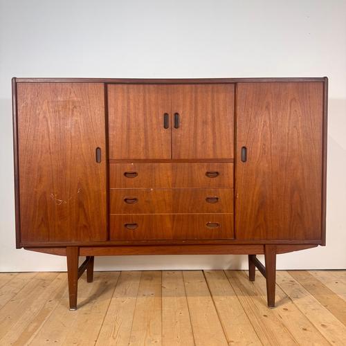 Tall Danish Teak Sideboard, 1960s For Sale - Image 6 of 7